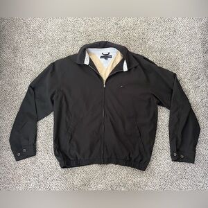 Tommy Hilfiger Black Eisenhower vintage Y2K Lightweight Jacket - size Large